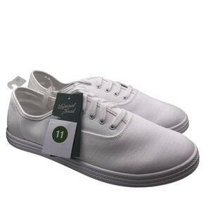 Universal Thread Womens White Canvas Lace Up Low Top Sneakers Shoes Size 11 NEW